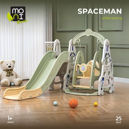 Moni Παιδότοπος Spaceman με Μπασκέτα, Κούνια & Τσουλήθρα Πολύχρωμος για 1+ Ετών
