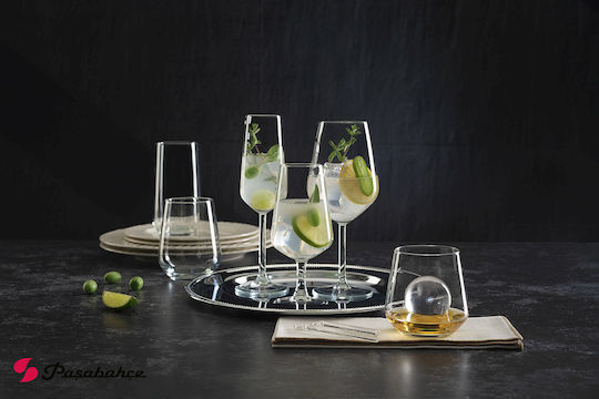 Espiel Allegra Ft Set of Glasses for White and Red Wine made of Glass in Red Color 6pcs