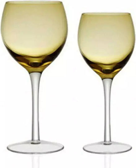 Cryspo Trio Irid Set of Glasses White Wine / Water made of Glass in Honey Color Stemmed 360ml 6pcs