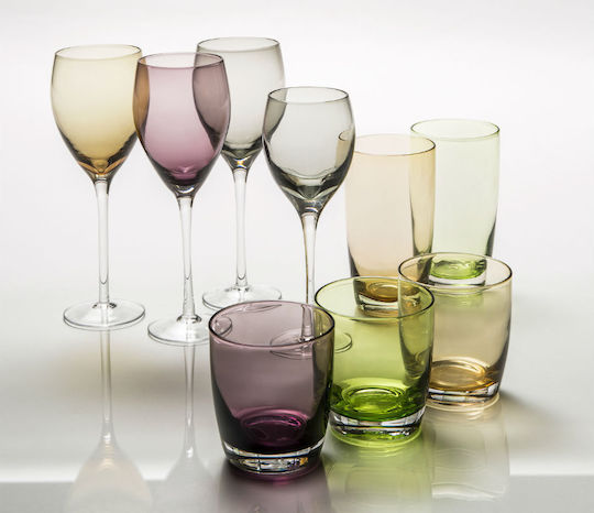 Cryspo Trio Irid Glass Water made of Glass in Purple Color 375ml