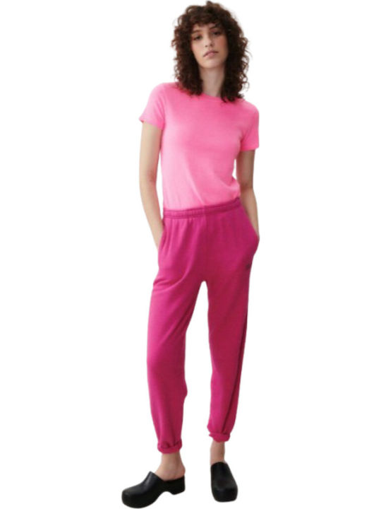 Women's Summer Blouse Cotton Short Sleeve PINK ACID FLUO