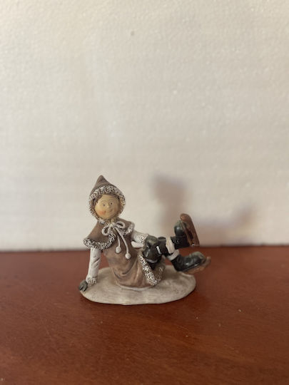Weihnachtsfigur Mädchen Sitzende Schlittschuhe