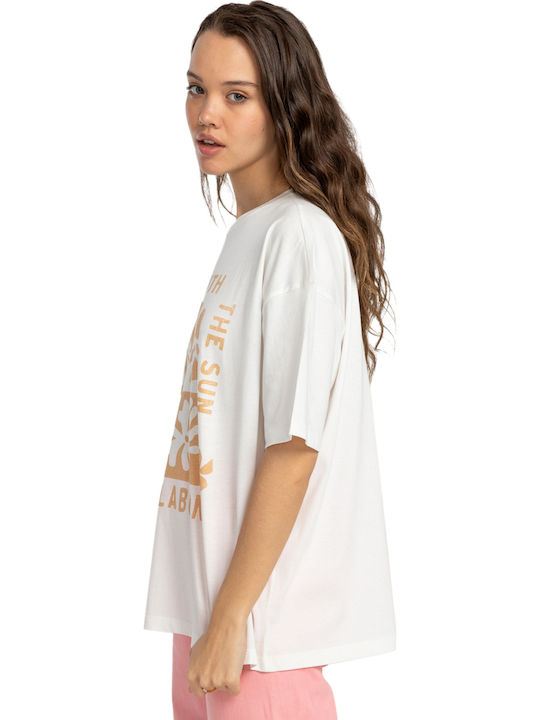 In Love With The Sun Γυναικείο Oversized T-shirt Λευκό