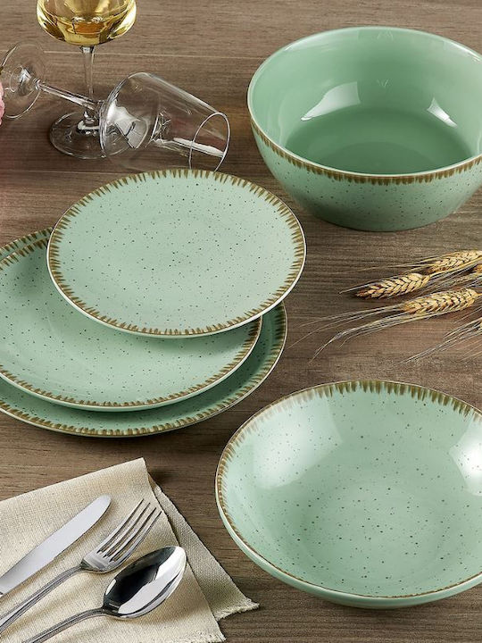 XM-Casa Plate Desert made of Porcelain Green with Diameter 20cm