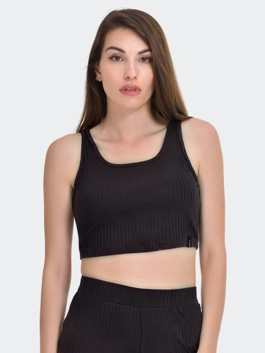 Women's Summer Crop Top Sleeveless Black