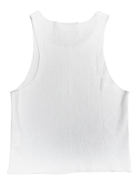 Дамска Памучна Блуза със Тънки Презрамки Бяла