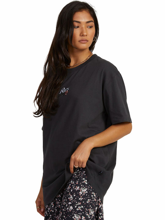 Damen T-Shirt Washed Black