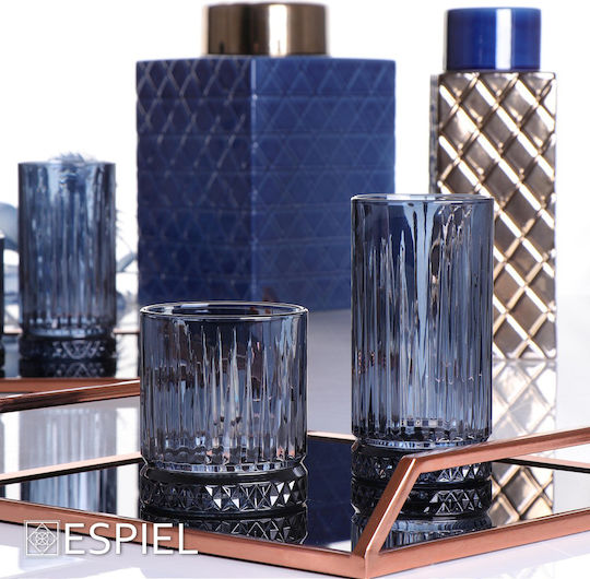 Espiel Elysia Set of Glasses Cocktail/Drinking / Whiskey made of Glass in Blue Color 355ml 4pcs