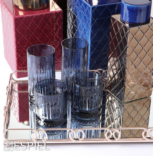 Espiel Elysia Set of Glasses Cocktail/Drinking / Whiskey made of Glass in Blue Color 355ml 4pcs