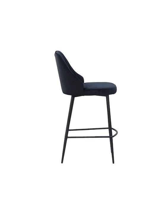 Scaune Bar Tapițat cu Piele Ecologică King Negru 2buc 44x53x95buc