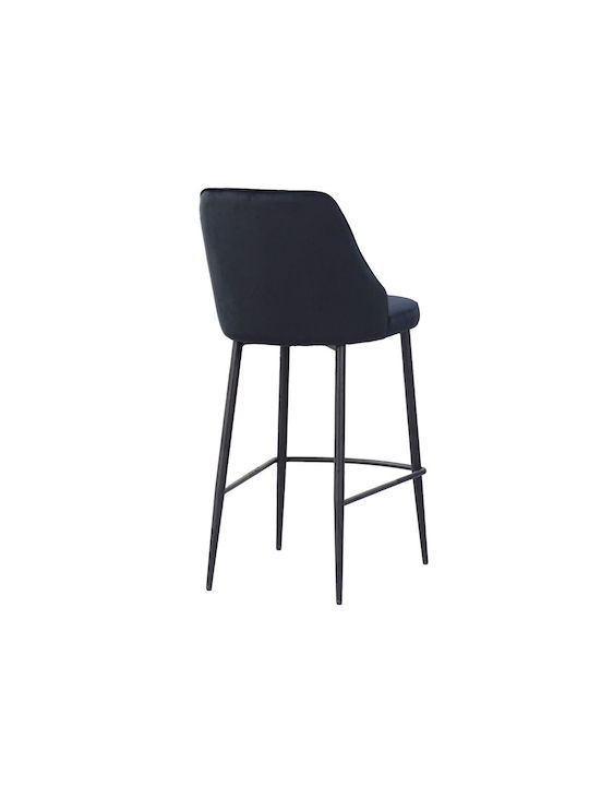 Scaune Bar Tapițat cu Piele Ecologică King Negru 2buc 44x53x95buc