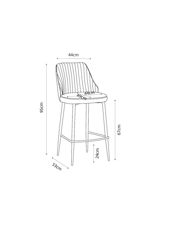 Scaune Bar Tapițat cu Piele Ecologică King Negru 2buc 44x53x95buc