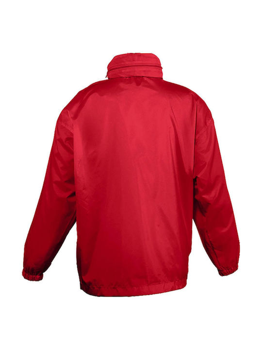 Surf Kids Waterproof Kids Sports Jacket Short Windproof Red
