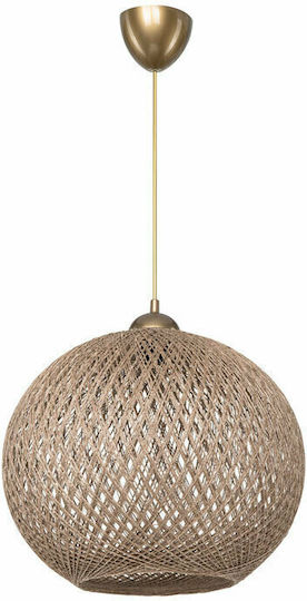 Pakketo PWL-1112 Pendant Light Brown Boho with Rope for Socket E27 38x38x38cm