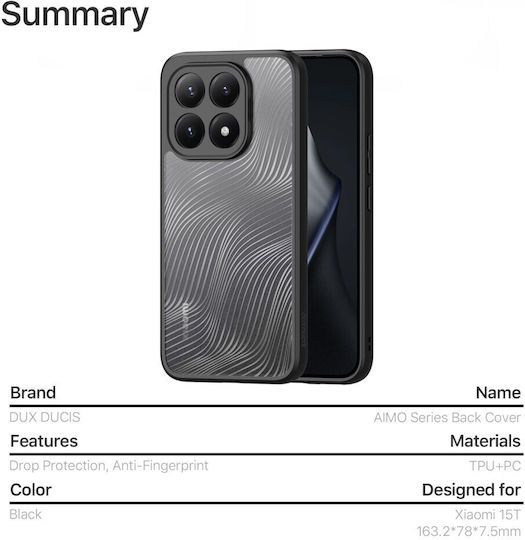 Dux Ducis Aimo Series Back Cover Πλαστικό / Σιλικόνης Μαύρο (Xiaomi 15T)