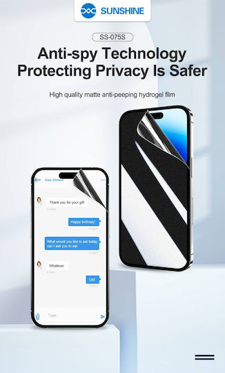Sunshine Ss-075s High Quality Matte-Privacy Hydrogel Screen Protector Xiaomi Mi 10 Pro