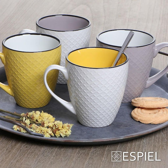 Espiel Cookie Delight Jumbo Schimbare de căldură Cană Ceramică Galbenă 560ml 6buc