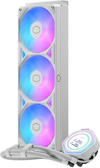 CoolerMaster ML 360 Atmos II AIO Водно Охлаждане За CPU С 3 Вентилатора 120mm И ARGB Осветление Бял