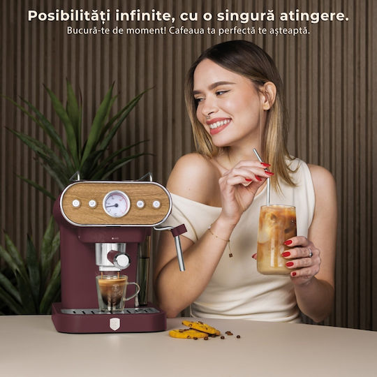 Berlinger Haus Μηχανή Espresso 950W Πίεσης 20bar Γκρι BH-9855