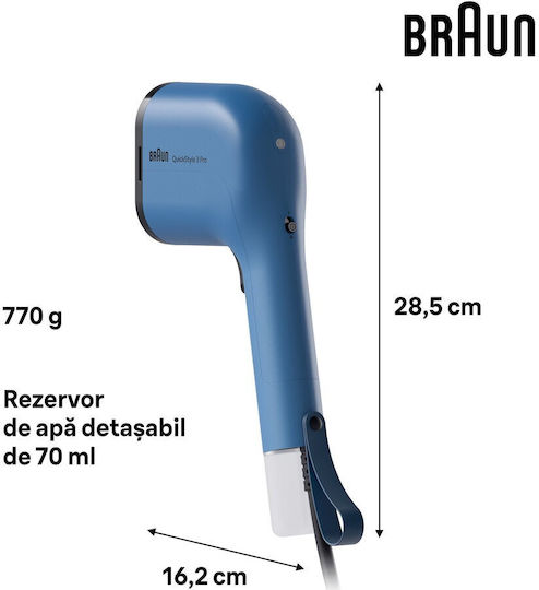 Braun Garment Steamer Hand 1100W with Tank 120ml Blue
