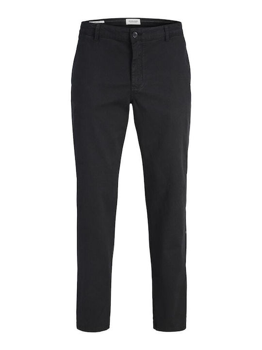 Men's Chino Elastic Regular Fit Trousers Black