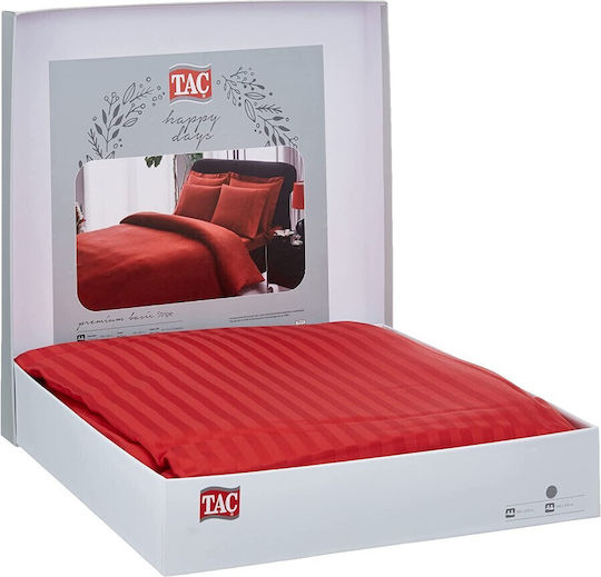Tac Set Huse Pentru Pilote 200x220cm Dublă Cu 4 Fețe De Pernă & 1 Cearșaf Red Stripe