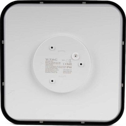 V-TAC Deckenleuchte Badezimmer 25cm Schwarz mit Integrierte LED