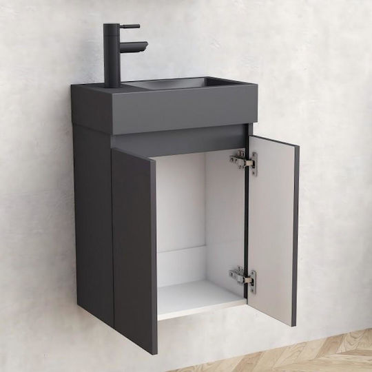 Inter Ceramic Countertop with Sink L60xW42xH25cm Black