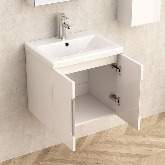 Inter Ceramic Πάγκος με Νιπτήρα Μ51xΒ50xΥ40cm Λευκός Inter Ceramic Πάγκος με Νιπτήρα Μ51xΒ50xΥ40cm Λευκός