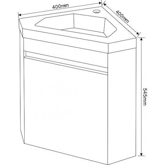 Inter Ceramic Blat cu Lavoar L50xW39.7xH39.7cm Alb