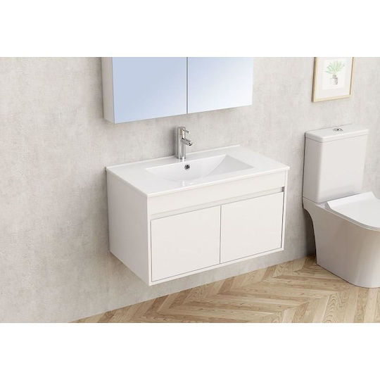 Inter Ceramic Шкаф със Мивка Д80xШ45xВ45см Бял