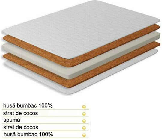 Smartic Ortopedic Saltea Pentru Patut cu Nucă de cocos & Latex 60cmx120cmx10cm