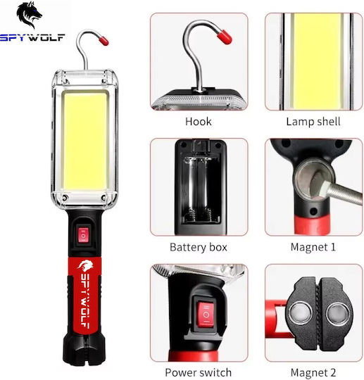 Spywolf Rechargeable Work Light with Extension Cord LED with Brightness up to 6000lm