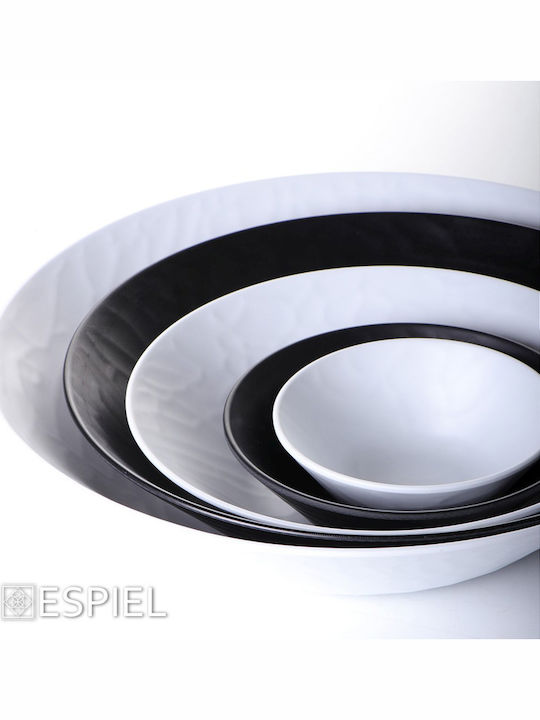 Espiel Wavy Matte Melamine Salad Bowl Black 27x27cm