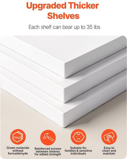 Plastic Shoe Organizer White 23.5x23.5x61.8cm