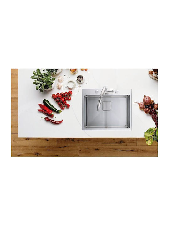 Inter Ceramic Undermount Sink Inox W60xD50cm Gray