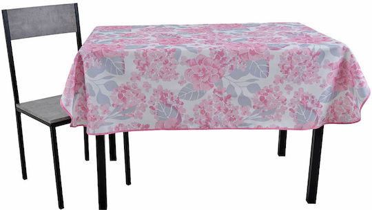Ankor Stain Resistant Pink Tablecloth with Gray Flowers 140x220cm Ankor Stain Resistant Pink Tablecloth with Gray Flowers 140x220cm
