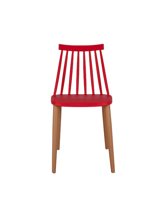 Vanessa Dining Room Metallic Chair Red 42.5x47x81.5cm