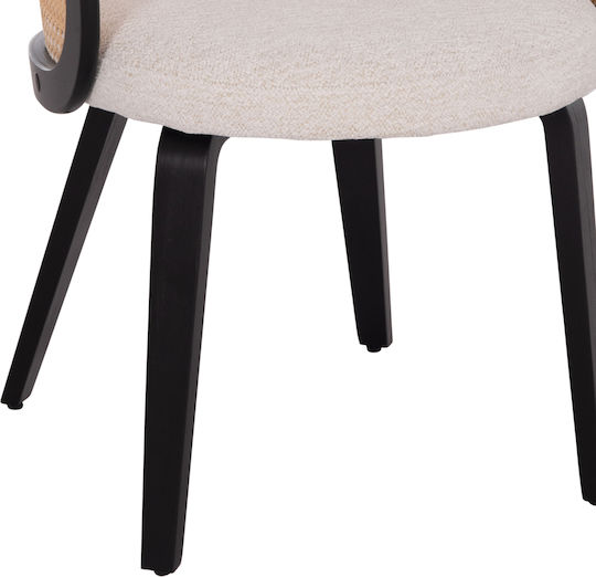 Becker Dining Room Fabric Armchair Black-ecru 54x62x79cm