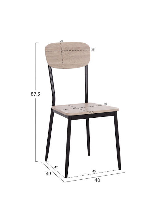 Paget Scaune Sala de mese Black 1buc 40x49x87.5buc