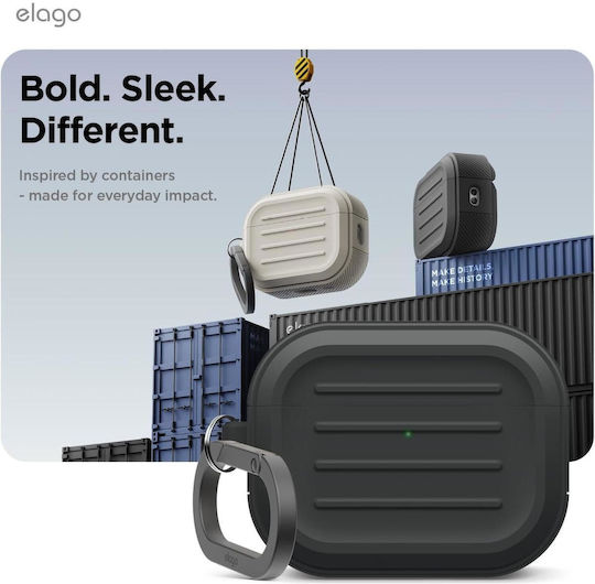 Elago Armor Hang Case Θήκη Σιλικόνης σε Μαύρο χρώμα για Apple AirPods Pro 3