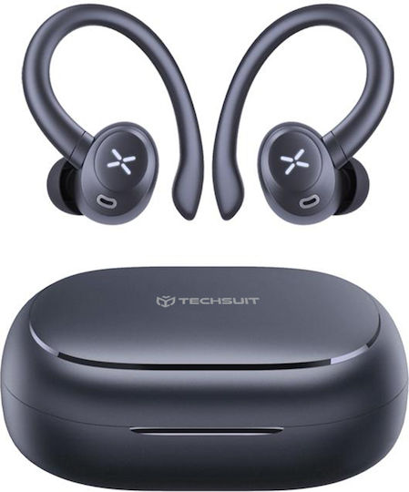 Techsuit AirTune 100 In-ear Bluetooth Handsfree Earphones with Sweat Resistance and Charging Case Black