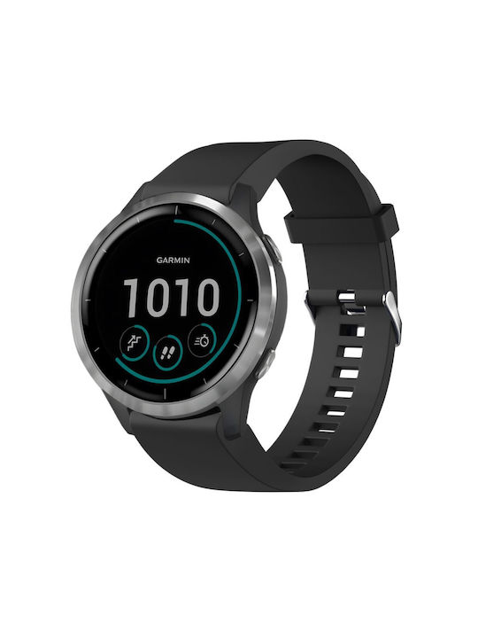 Fixed Λουράκι Σιλικόνης Μαύρο (Garmin QuickFit 20mm)