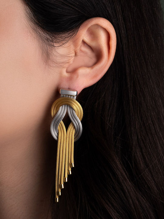 George Art Jewels Σκουλαρίκια από Ασήμι Επιχρυσωμένα