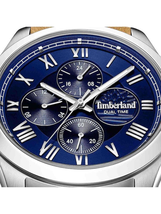 Timberland Timberland Мъжки Часовник 44mm На Батерия С Кафява Кожена Каишка