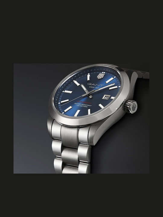 Gant Prestige Ανδρικό Ρολόι Αυτόματο με Ασημί Μεταλλικό Μπρασελέ