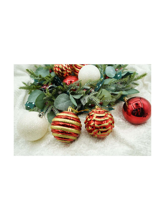 Hanging Ball Ornament Ornament Plastic White Set 24pcs