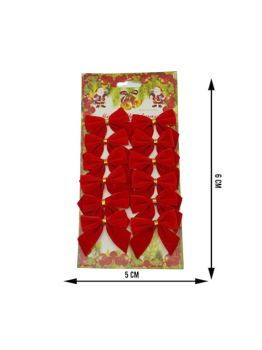 Ornament suspendat Fundă Roșu 5x5buc Set 12buc
