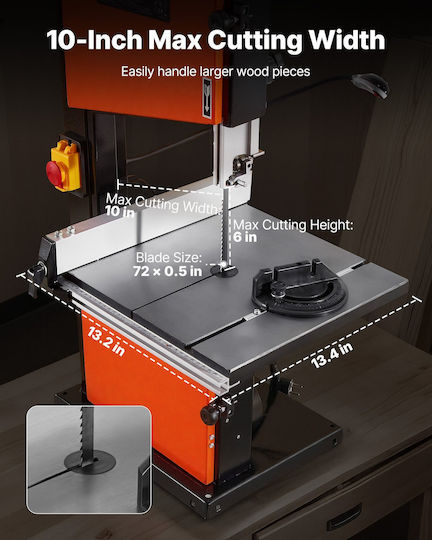 Vevor Bandă de ferăstrău TS05HPSS10INGDAGR001V2 cu Putere 373 Watt