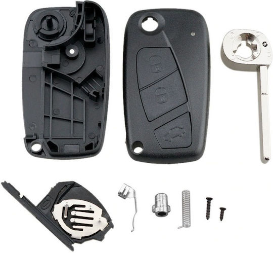 Husă Cheie Auto Techstar Compatibilă Fiat Punto Ducato Stilo Panda Bravo Idea Doblo 3 Butoane
